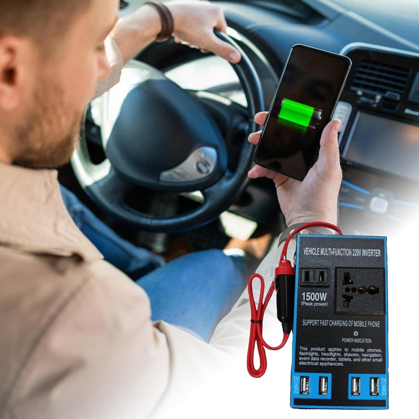Convertisseur de puissance de voiture Liora à 4 ports USB