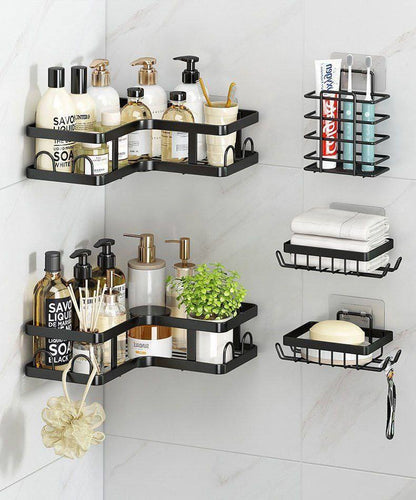 Organisateur Mural en Métal pour Salle de Bain — Pack de 5