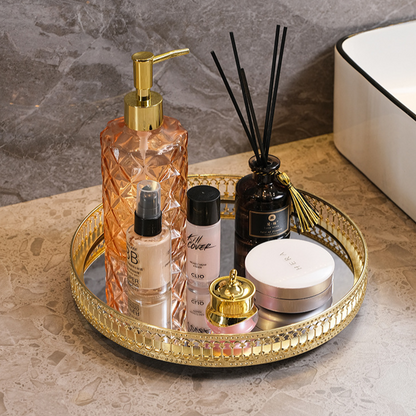 Plateau rond de style ins verre