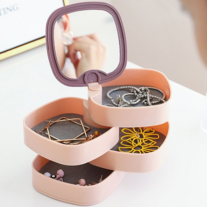 Miroir et boîte à accessoires rotative