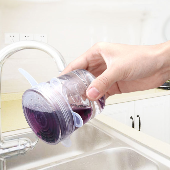 Couvercles Alimentaires en Silicone (6 Pièces)