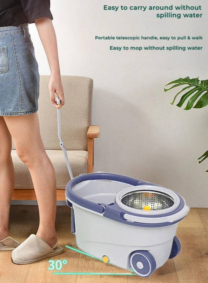Balai essoreur ménager avec seau amovible et système de nettoyage mains libres