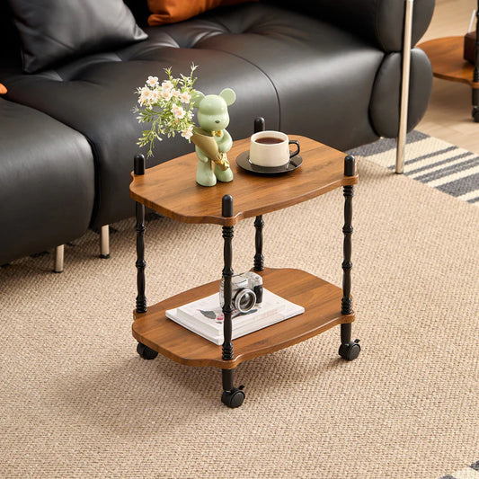 Étagère de Cuisine à 2 Niveaux – Bois & Fer