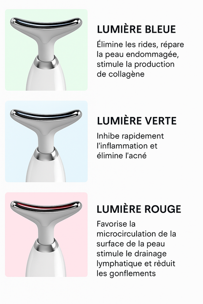 Appareil de Massage du Visage du Cou, Lifting de la Peau du Cou, Dispositif de Suppression des Rides avec 3 Modes de Massage