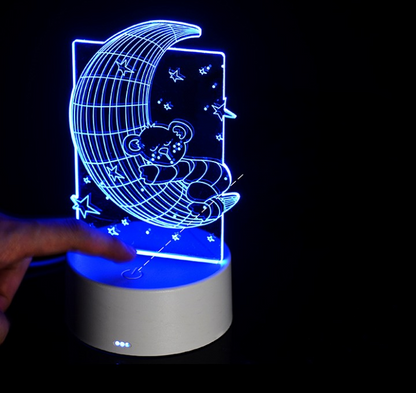 Lampe LED 3D à 7 couleurs changeantes