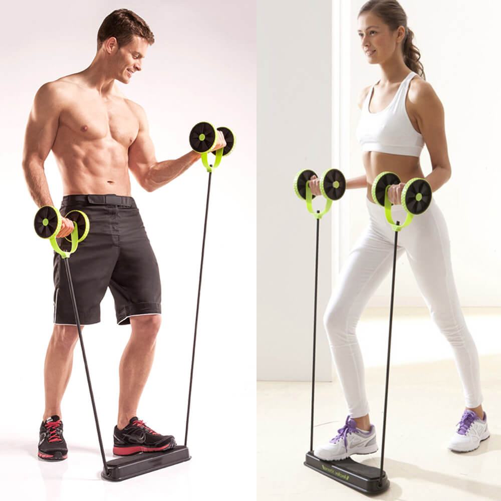 Entraîneur abdominal et de taille AB Roller Résistance à double roue Yoga Corde de tractio