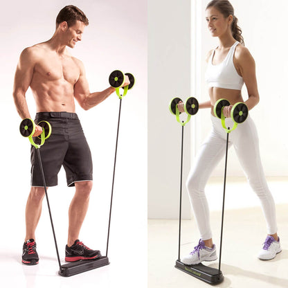 Entraîneur abdominal et de taille AB Roller Résistance à double roue Yoga Corde de tractio