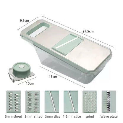 Coupe-légumes Multifonctions 6 en 1 avec Panier de Drainage
