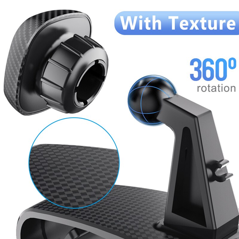 grid black -Support GPS de tableau de bord universel 360 degrés,pour iPhone 7 11 XR,Samsung,Xiaomi