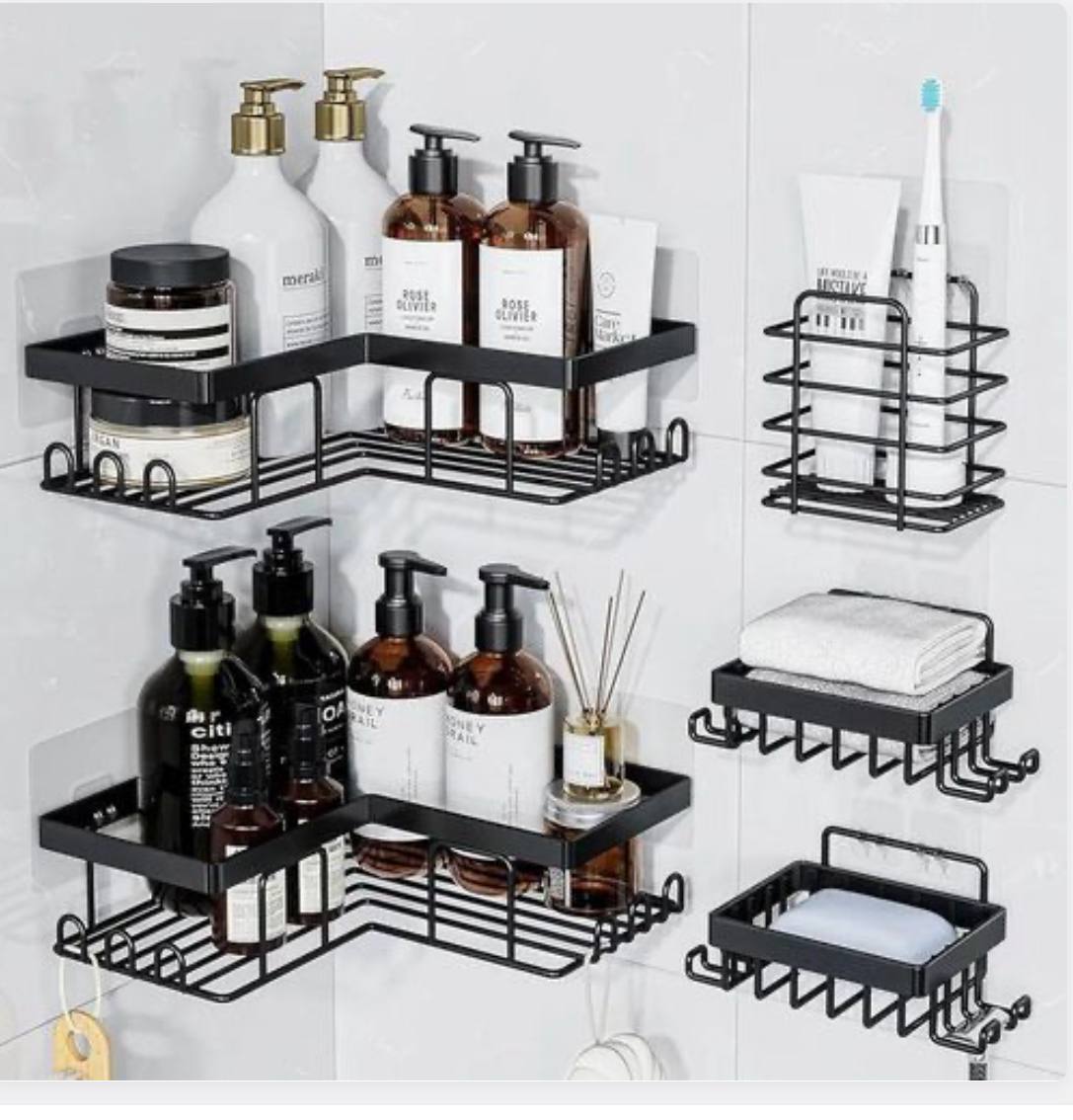 Organisateur Mural en Métal pour Salle de Bain — Pack de 5