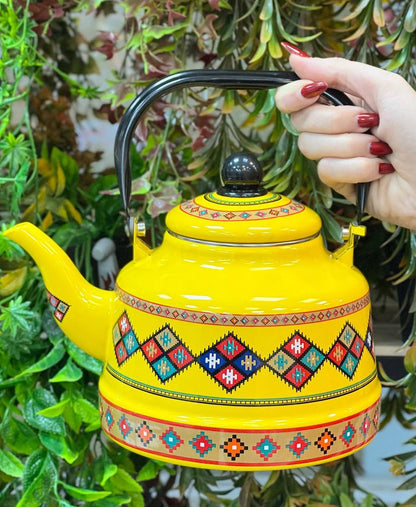 OttomanTea™ – Service à Thé Turc Traditionnel en Émail (Double Bouilloire)