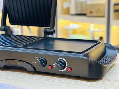 Liora-RAF Household Nouveau Multifonctionnel Anti-Adhésif Panini Grill Maker 1600W 2 en 1 Plaque de Cuisson