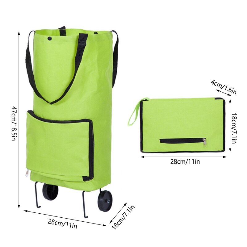 Sac à provisions pliable avec roulettes pour courses et courses réutilisables