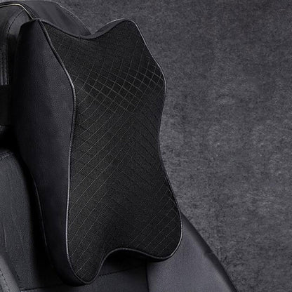 Coussin Ergonomique Appui-Tête pour Voiture - Mousse Mémoire Premium & Design Élégant Noir-Liora ConfortDrive