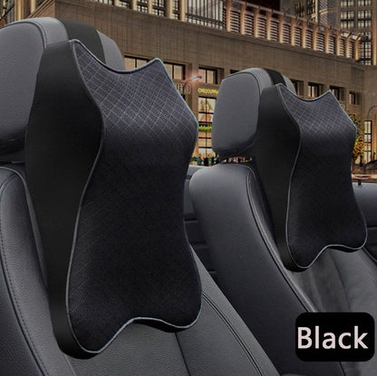 Coussin Ergonomique Appui-Tête pour Voiture - Mousse Mémoire Premium & Design Élégant Noir-Liora ConfortDrive