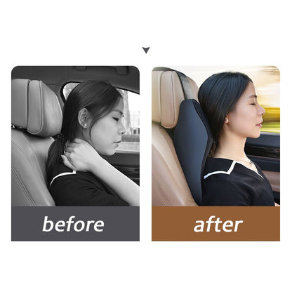 Coussin Ergonomique Appui-Tête pour Voiture - Mousse Mémoire Premium & Design Élégant Noir-Liora ConfortDrive