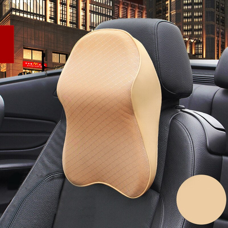 Coussin Ergonomique Appui-Tête pour Voiture - Mousse Mémoire Premium & Design Élégant Noir-Liora ConfortDrive