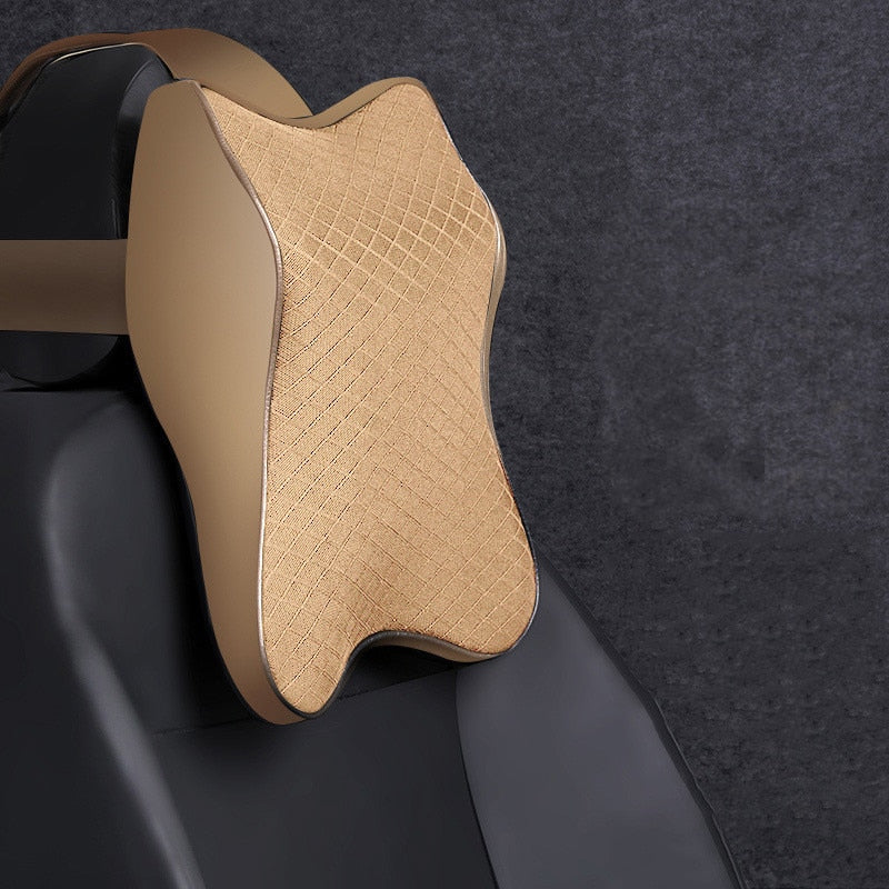 Coussin Ergonomique Appui-Tête pour Voiture - Mousse Mémoire Premium & Design Élégant Noir-Liora ConfortDrive