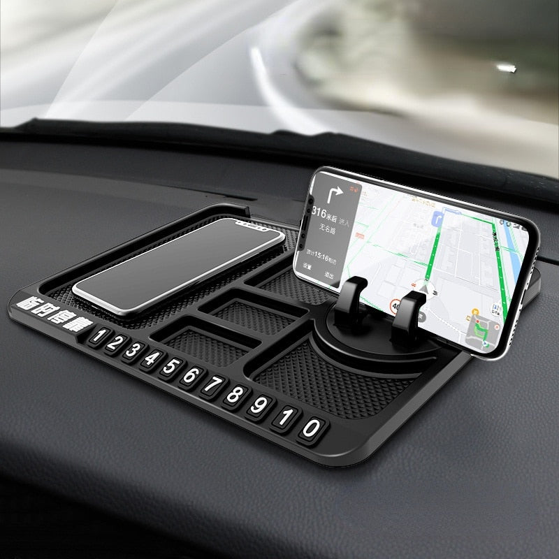 Support de téléphone de Voiture 4 en 1 Tableau de Bord de Voiture Antidérapant