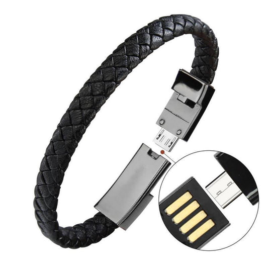 Bracelet Cuir et Câble USB  Chargement Données