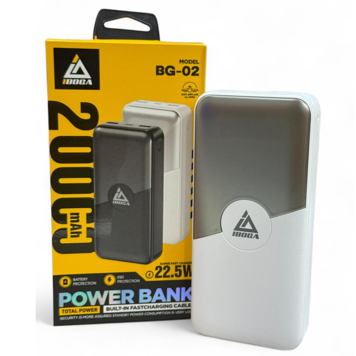 Power bank Liora avec Câbles Intégrés 20000mAh