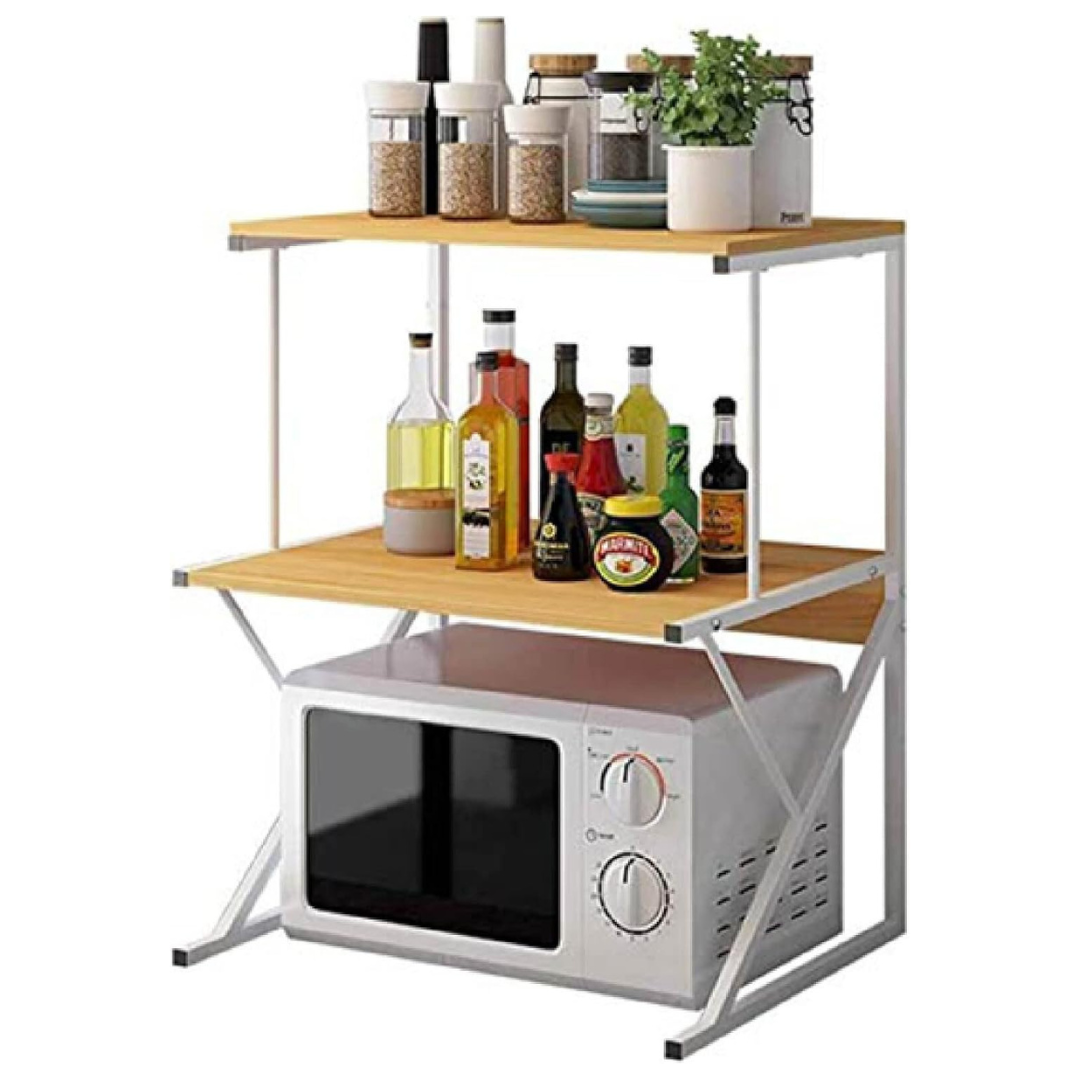 Étagère de Rangement en bois pour Micro-Ondes et épices