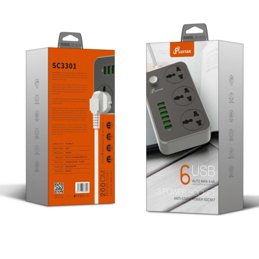 Chargeur multiport avec 3 ports de charge universels et 6 ports de charge USB