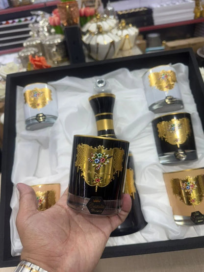 Cristallia Royale™ – Service à Liqueur Impérial avec Carafe + 6 Verres Édition Prestige