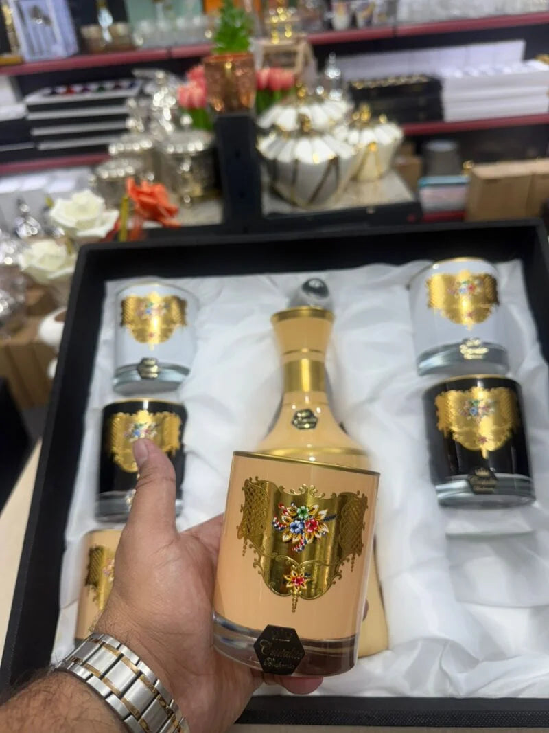 Cristallia Royale™ – Service à Liqueur Impérial avec Carafe + 6 Verres Édition Prestige