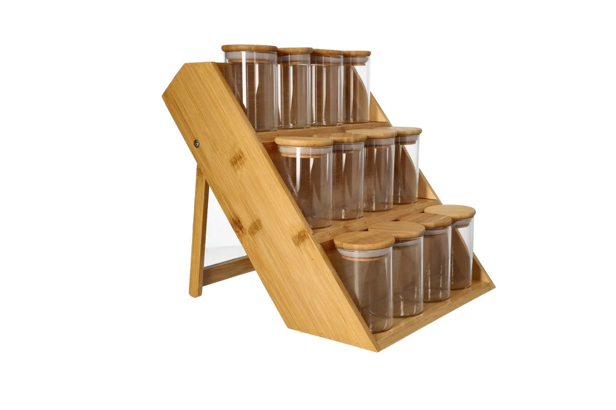 Bocaux en Verre Hermétiques avec Couvercle en Bois – Lot de 12