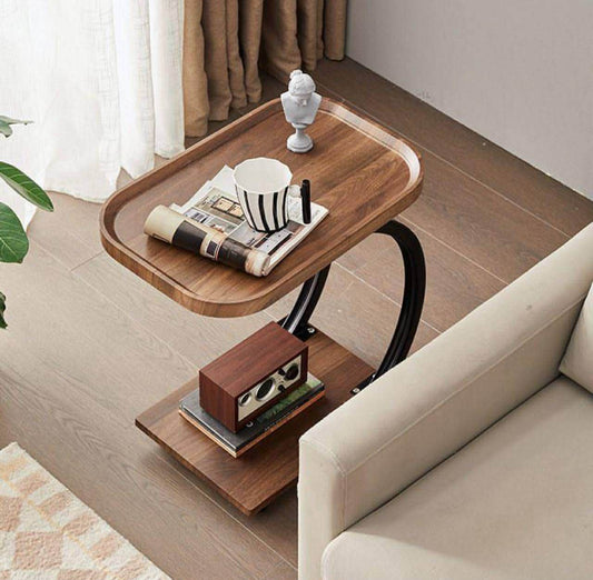 Petite Table d'Angle Mobile de Luxe – Élégance Fonctionnelle