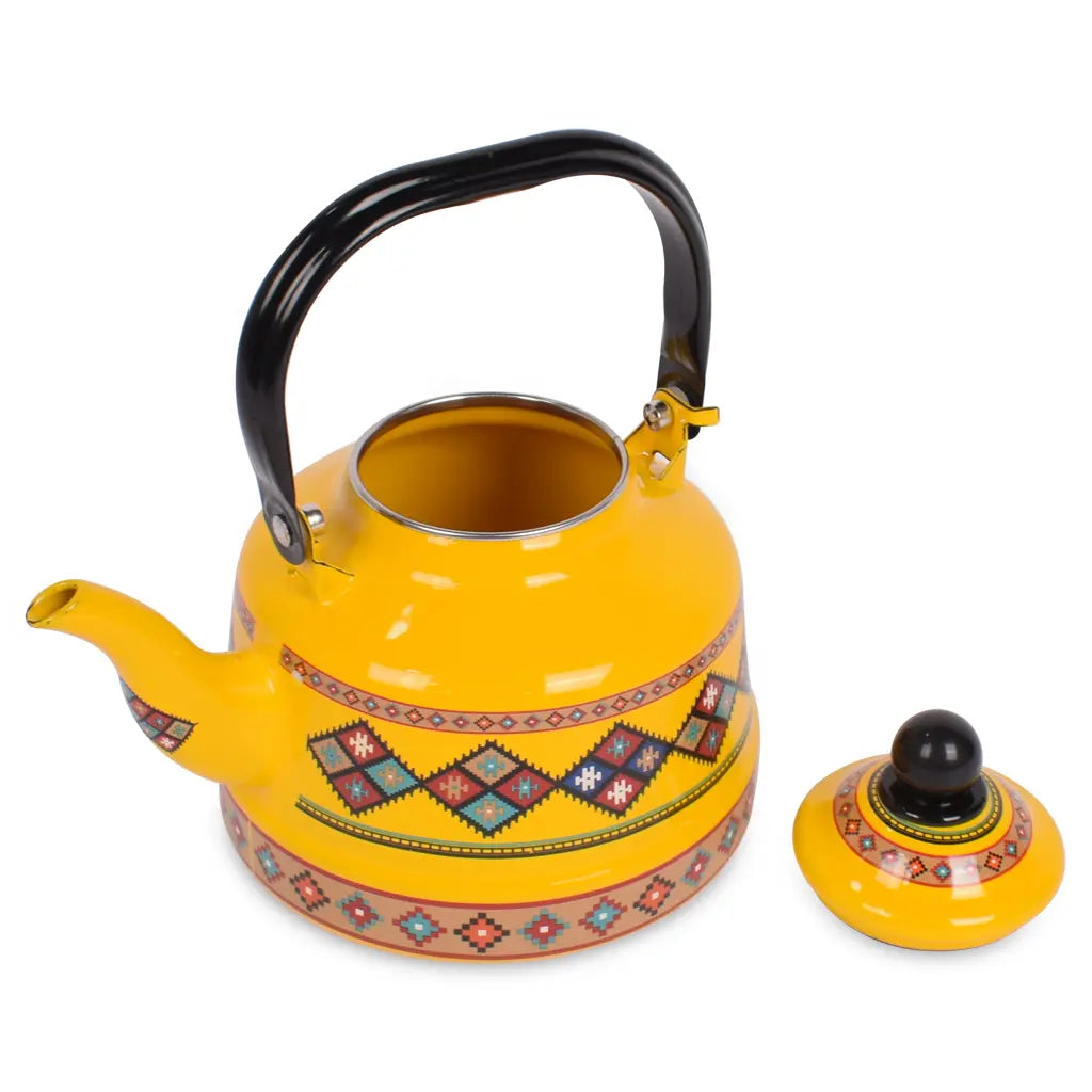 OttomanTea™ – Service à Thé Turc Traditionnel en Émail (Double Bouilloire)