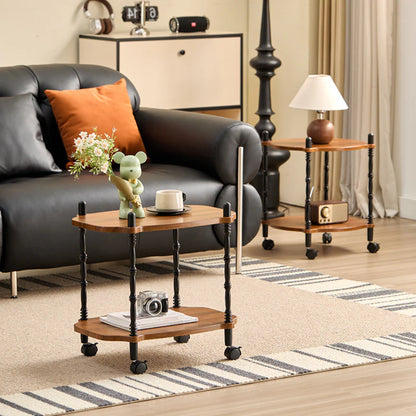 Étagère de Cuisine à 2 Niveaux – Bois & Fer