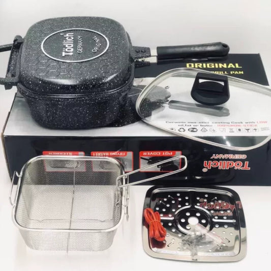 Poêle Grill Double Face Tödlich Germany Original – Revêtement Céramique Antiadhésif